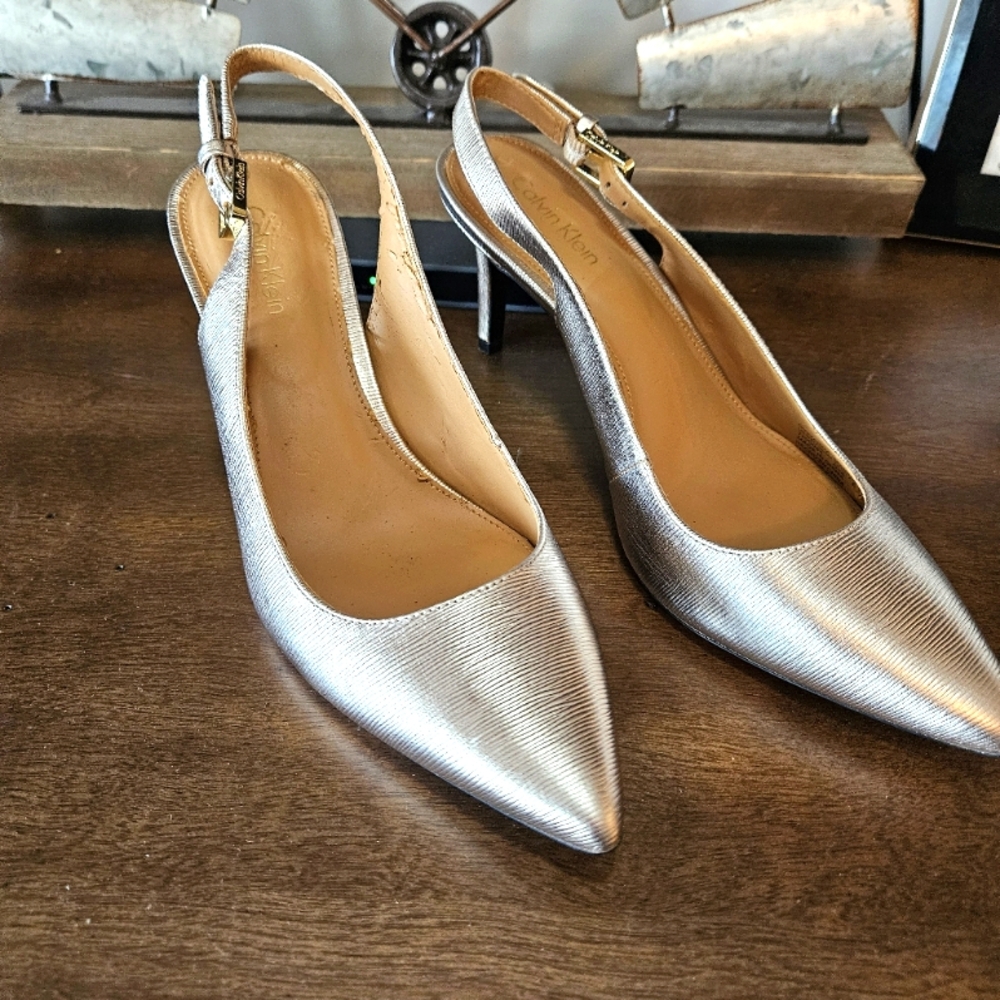 Calvin Klein Silver Heels